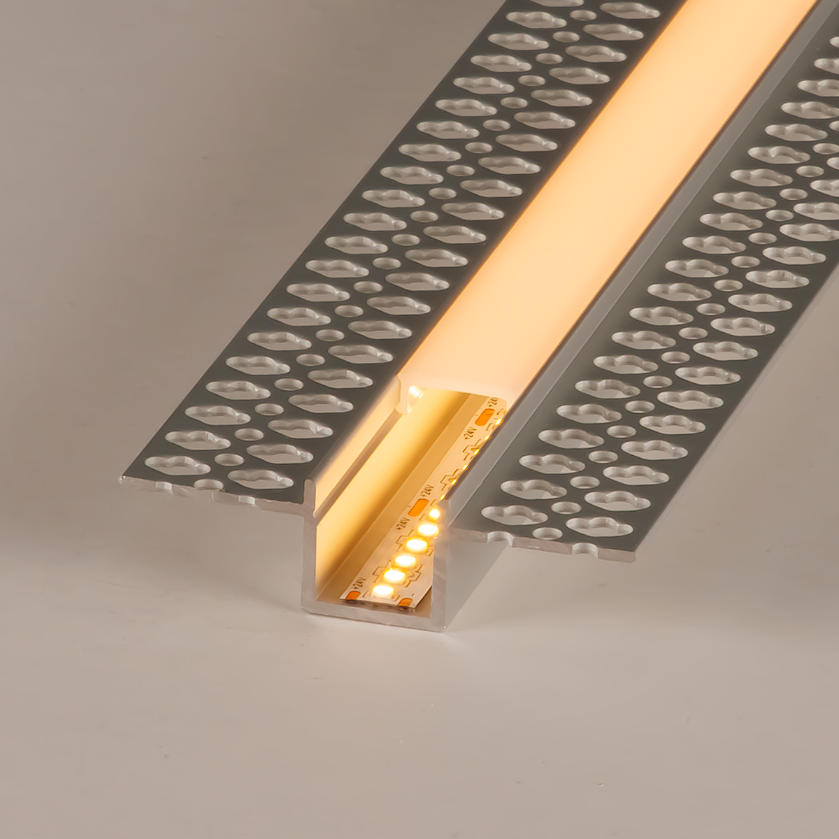 LED Trockenbau U-Einbau-Profil eloxiert 55.5 x 15mm opal 100cm