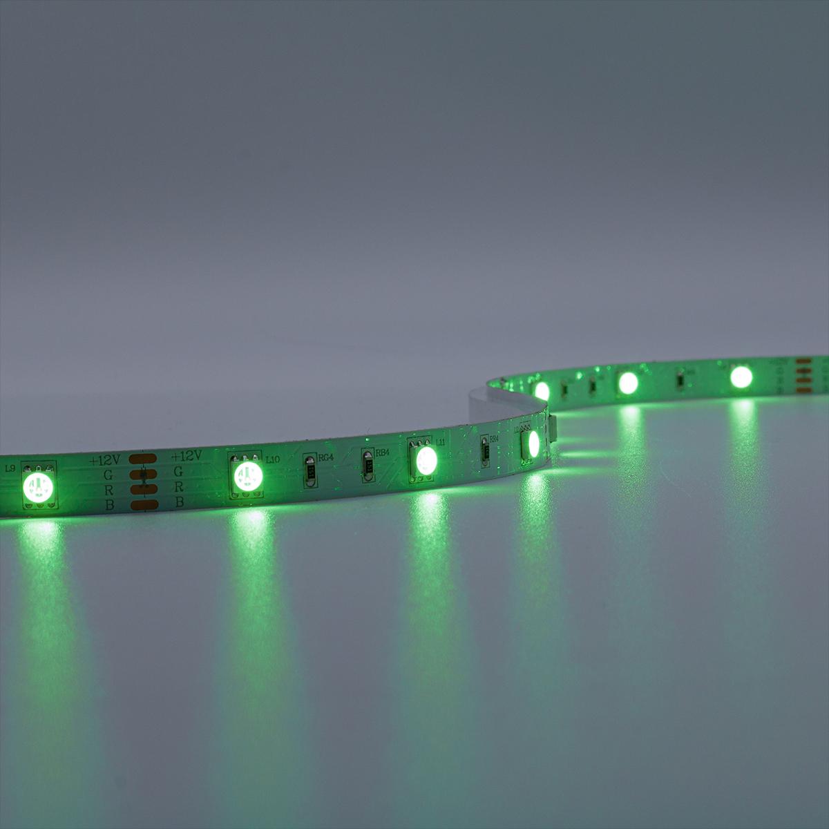 Strip 12V LED Streifen 5M 7,2W/m 30LED/m 10mm - Lichtfarbe: RGB - Schutzart: IP20