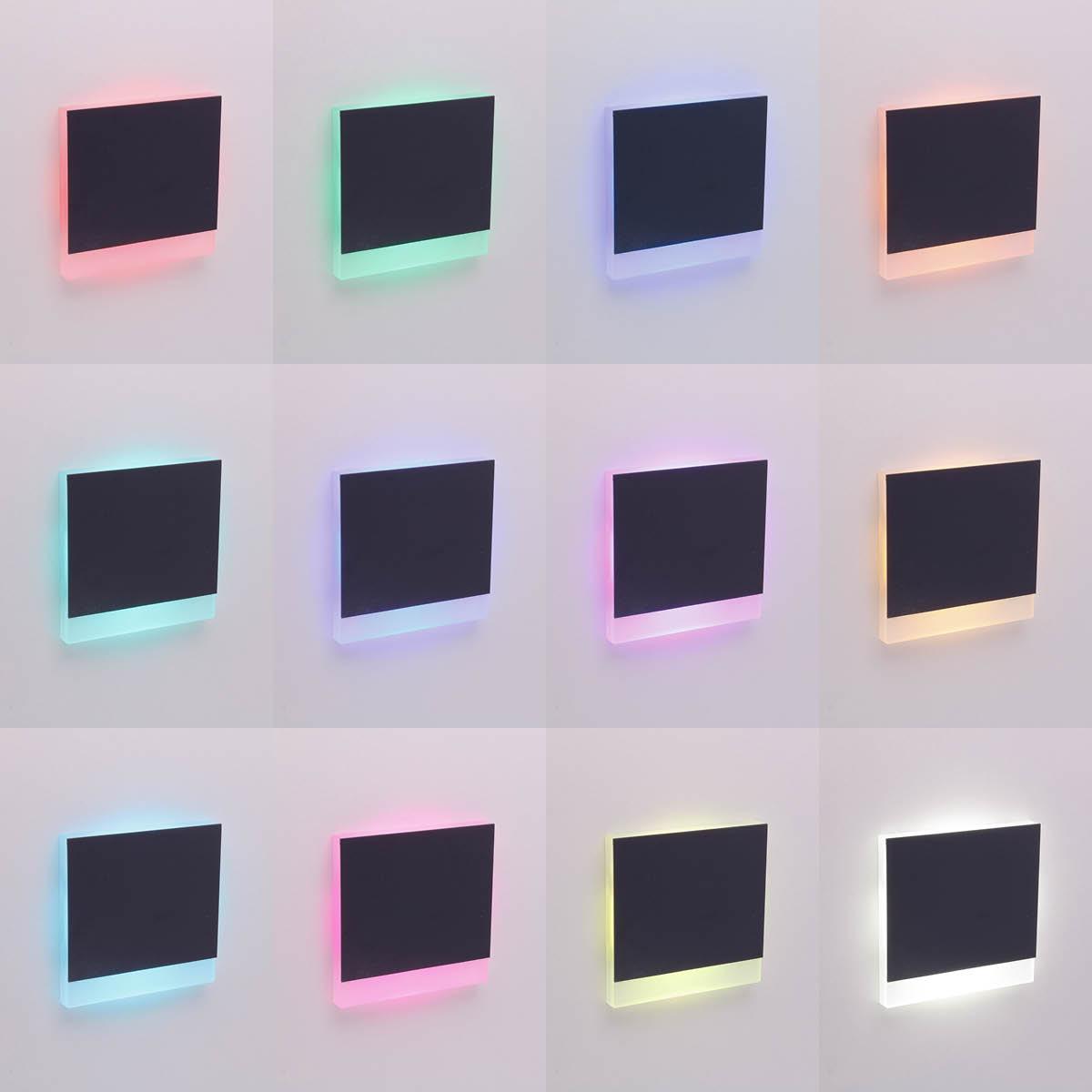 LED Treppenleuchte eckig schwarz - Lichtfarbe: Smart Tuya RGB CCT 3W - Lichtaustritt: Orbis