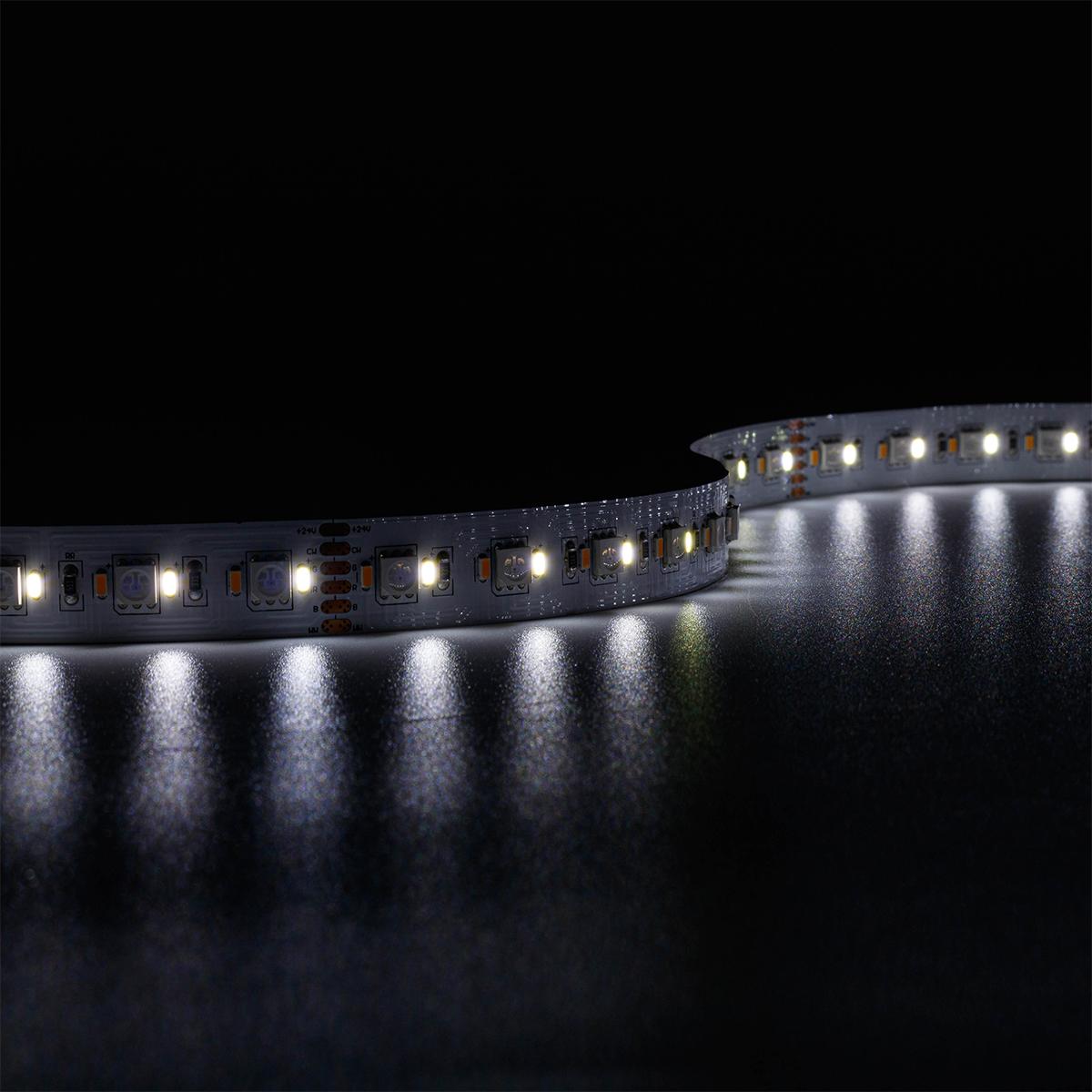 Strip 24V LED Streifen 5M 25,5W/m 180LED/m 15mm - Lichtfarbe: RGB+CCT - Schutzart: IP20