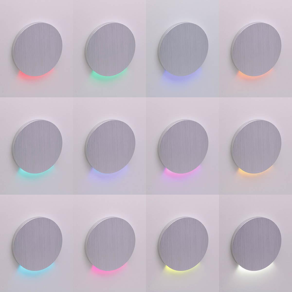 LED Treppenleuchte rund Alu-gebürstet - Lichtfarbe: Smart Tuya RGB CCT 3W - Lichtaustritt: Kato