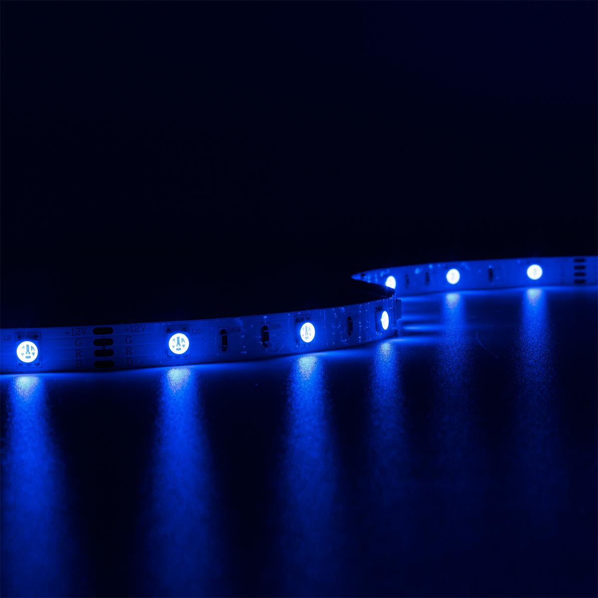 Strip 12V LED Streifen 5M 7,2W/m 30LED/m 10mm - Lichtfarbe: RGB - Schutzart: IP20