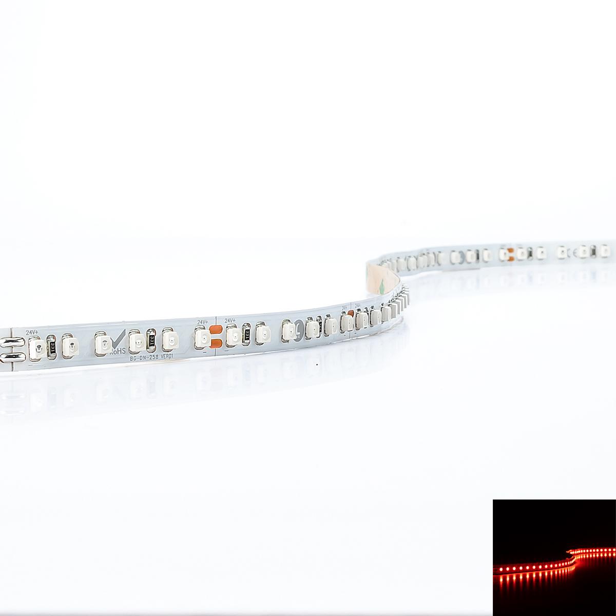 Strip 24V LED Streifen 5M 9,6W/m 120LED/m 8mm - Lichtfarbe: Rot - Schutzart: IP20