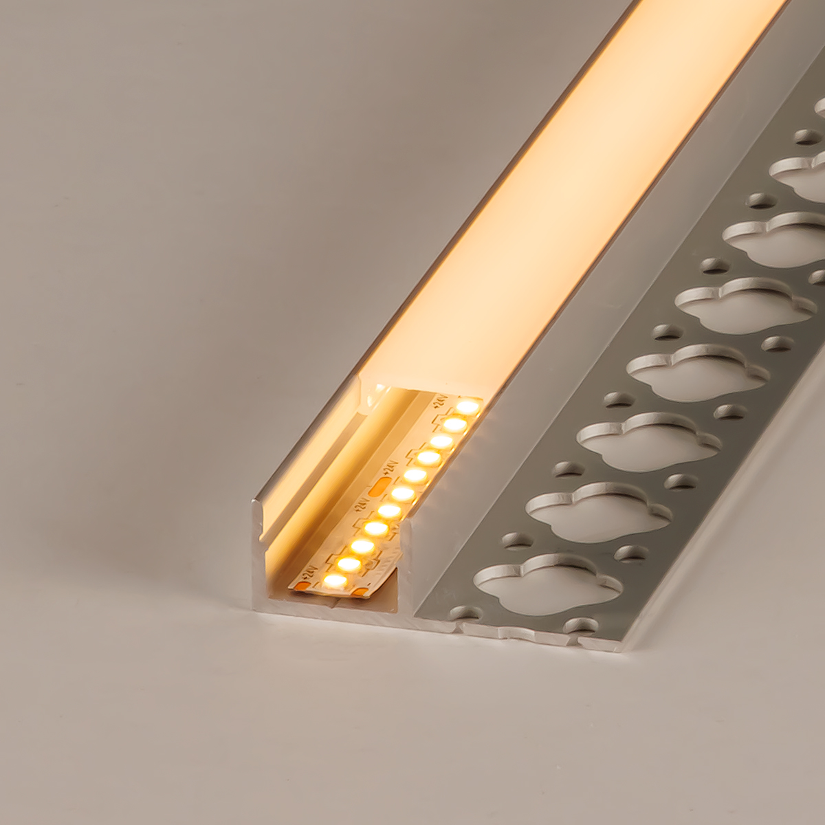 LED Fliesen Abschluss-Profil eloxiert opal 100cm