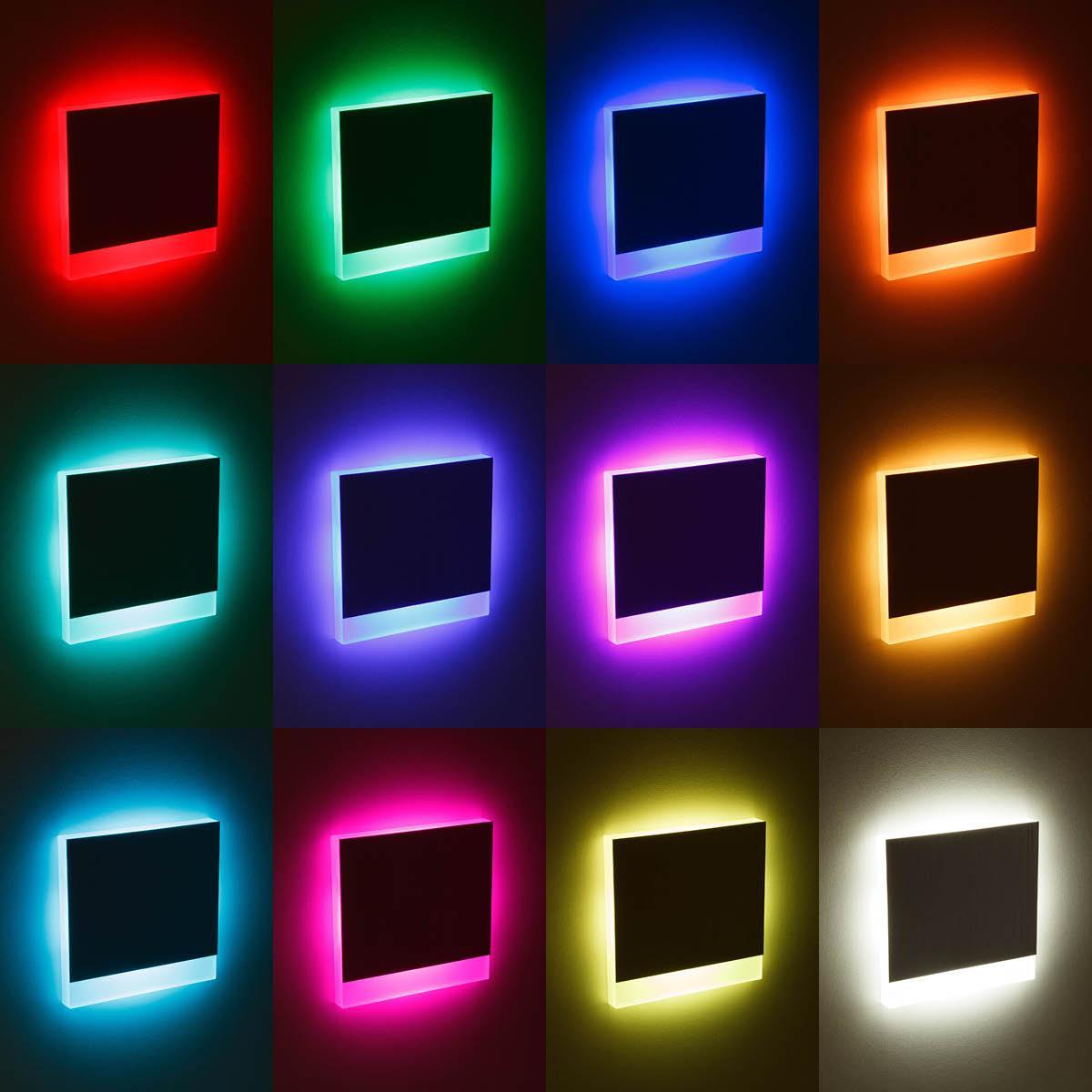 LED Treppenleuchte eckig Alu-gebürstet 230V - Lichtfarbe: Smart Tuya RGB CCT 3W - Lichtaustritt: Orbis