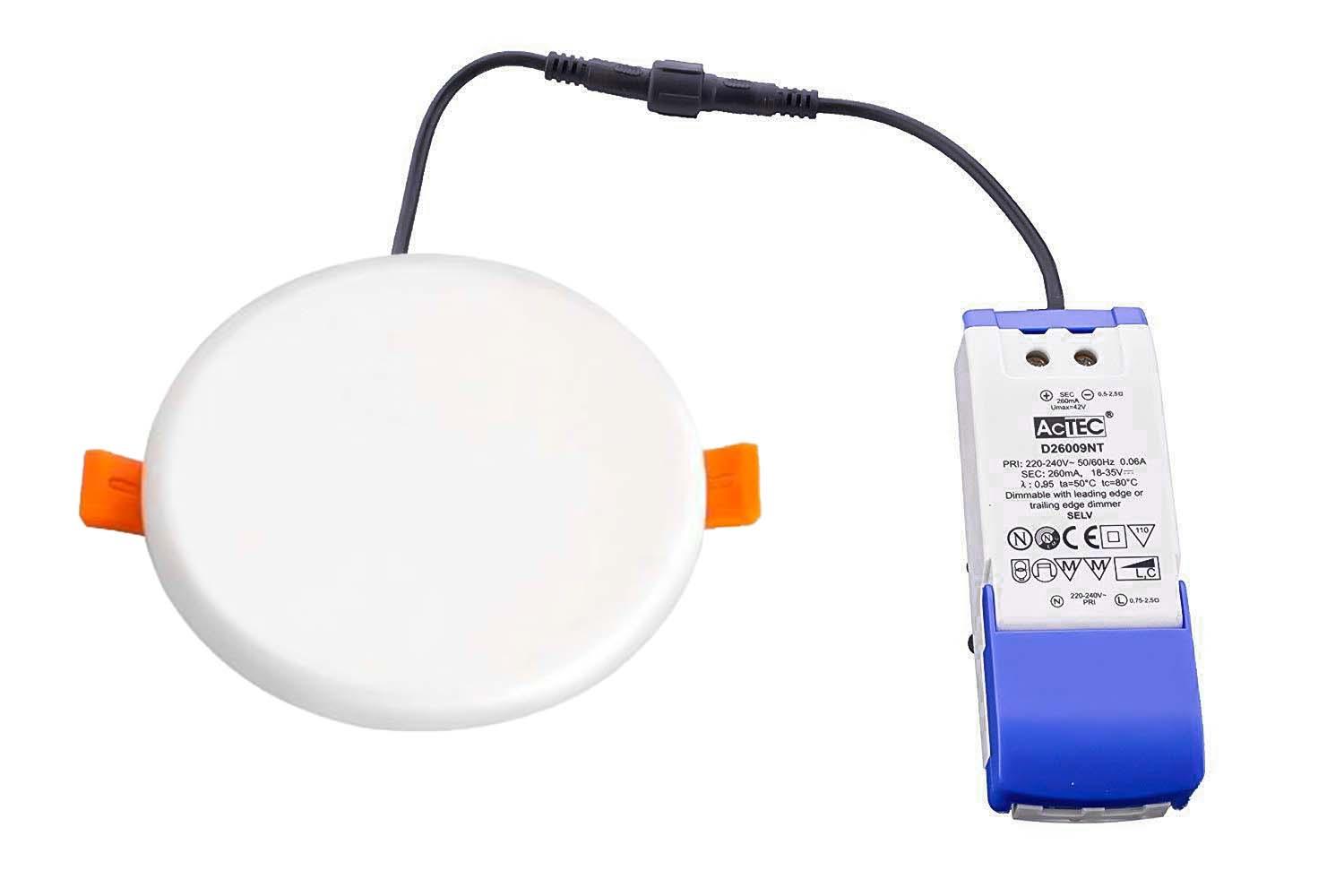 LED Panel Einbaustrahler rund weiss IP66 dimmbar - Lichtfarbe: Neutralweiß 4000K - Ausführung: 10W Ø125mm