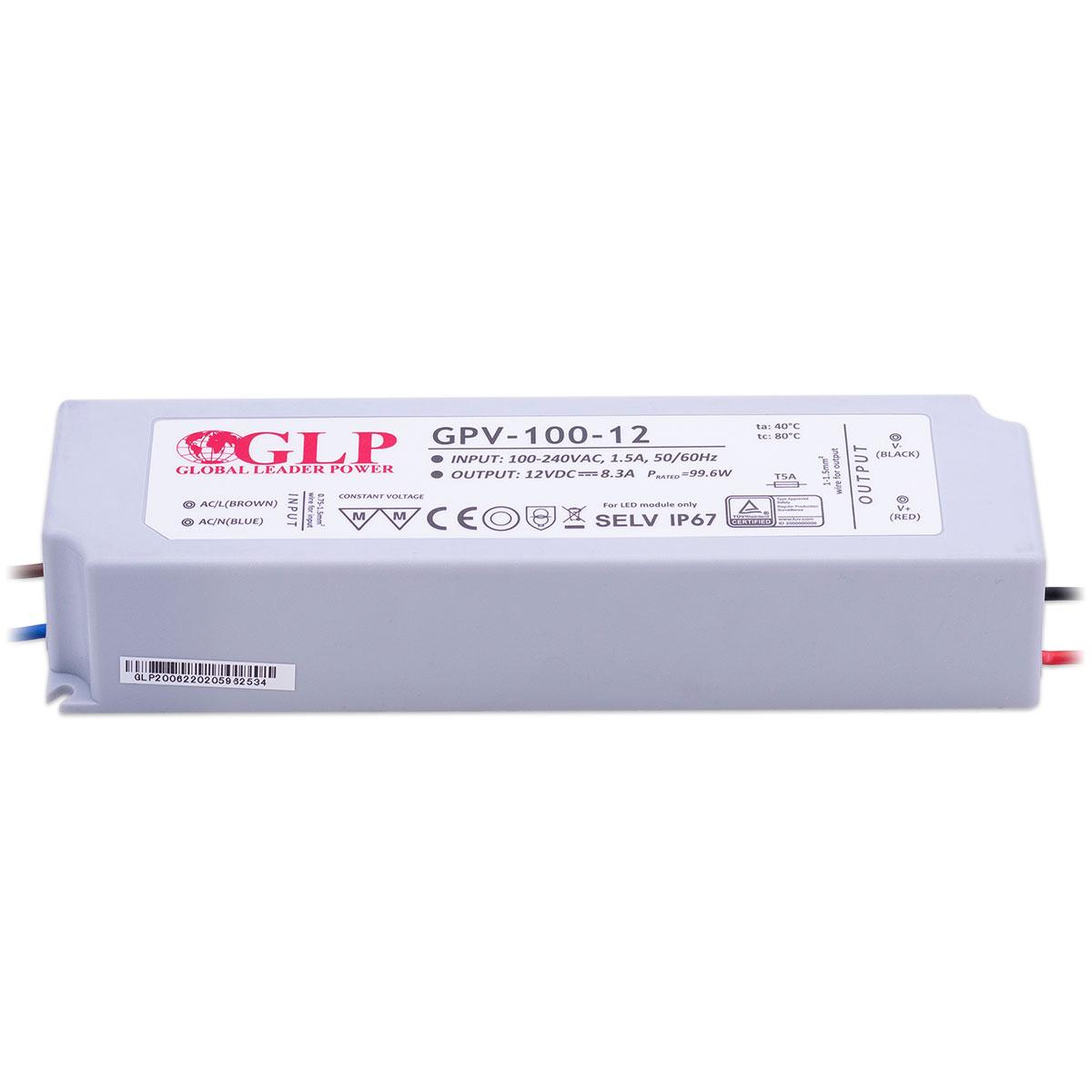 GLP GPV-100-12 LED Netzteil 100W 12V 8.3A IP67 Schaltnetzteil CV