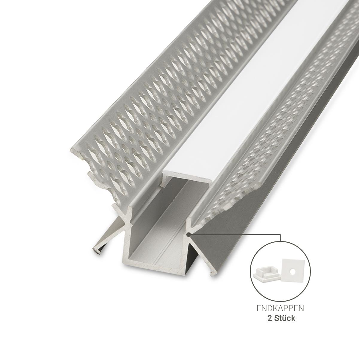 LED Trockenbau Inneneck-Profil eloxiert opal 200cm 