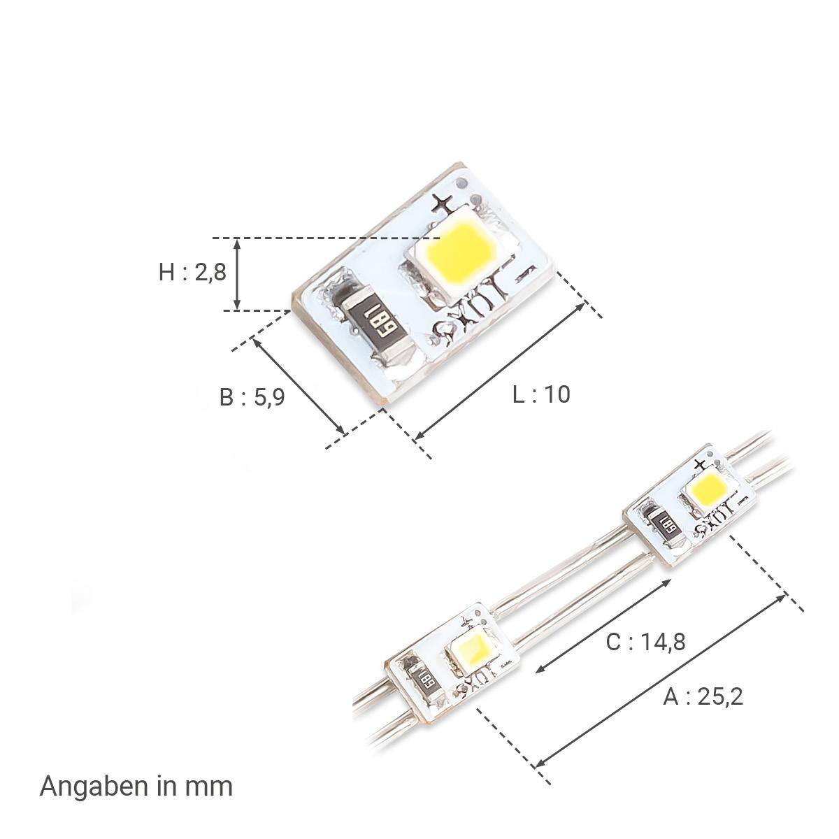 LED Module SMD2835 2 Chip 12V 0,24W 38LED/m 5 Meter - Lichtfarbe: Neutralweiß 4000K