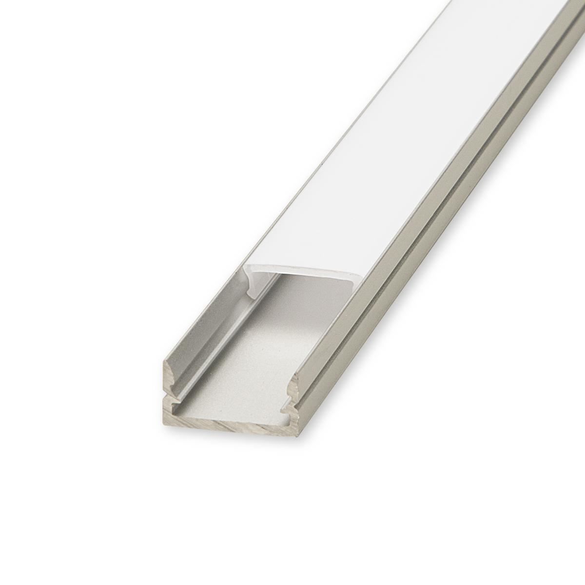 LED Aufbau U-Profil eloxiert 14 x 7mm opal - Länge: 100cm