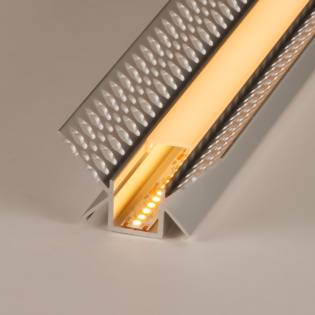 LED Trockenbau Inneneck-Profil eloxiert opal 200cm 