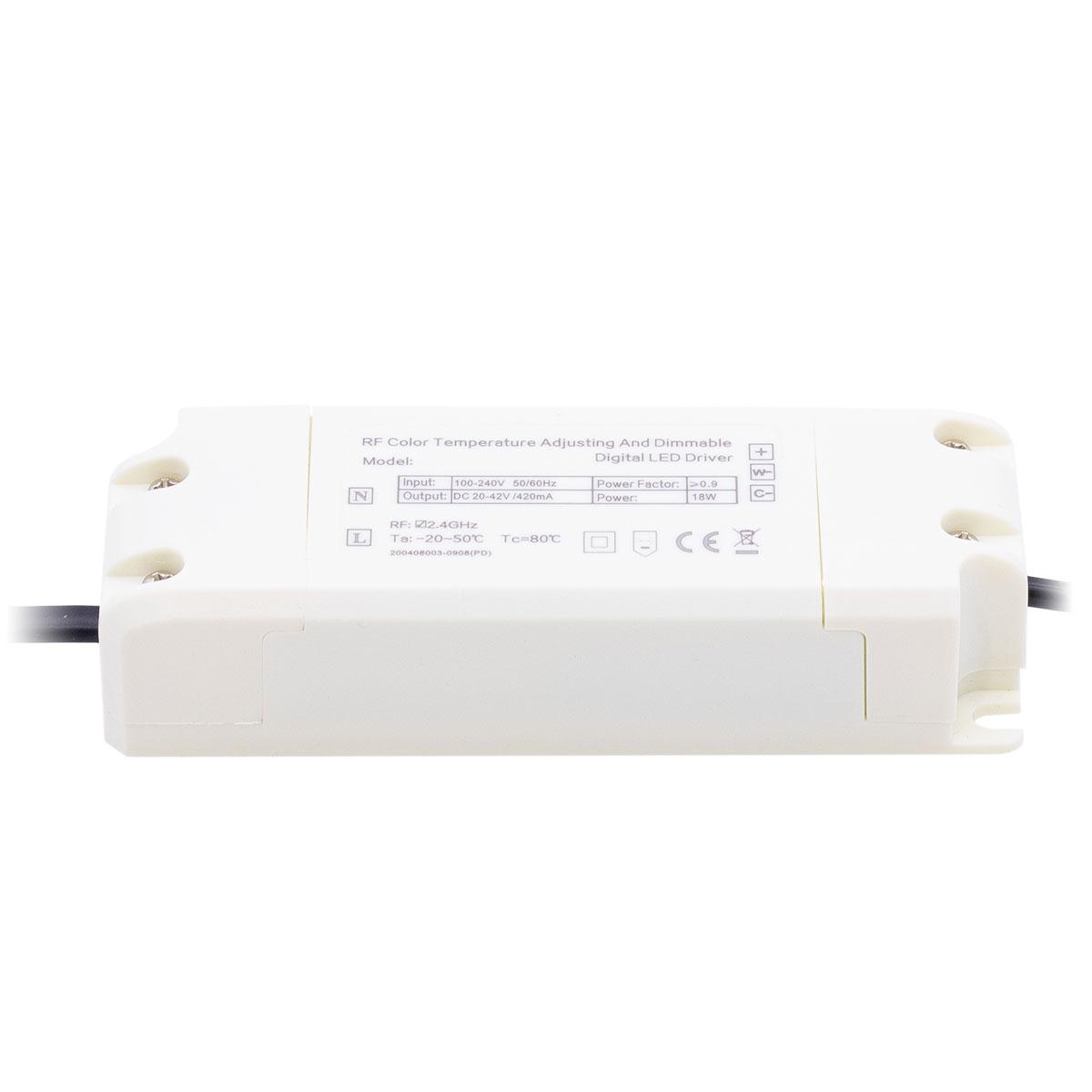 LED Treiber CCT Controller 18W 20-42V 420mA dimmbar über 2.4GHz Fernbedienung
