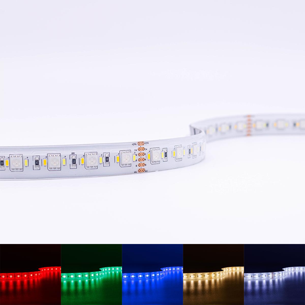 Strip RGB+CCT Dual Weiß 24V LED Streifen 5M 25,5W/m 180LED/m 16mm IP54 Farbwechsel