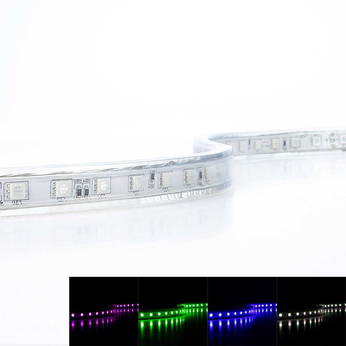 HighVoltage RGB 230V LED Streifen 50M 8W/m 60LED/m 14mm IP44 Farbwechsel