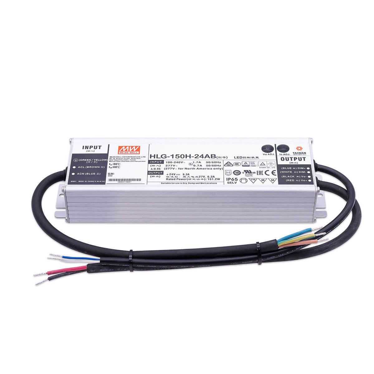 Mean Well HLG-150H-24AB LED Netzteil dimmbar 1-10V / PWM 151W 24V 6.3A IP65 Schaltnetzteil CV