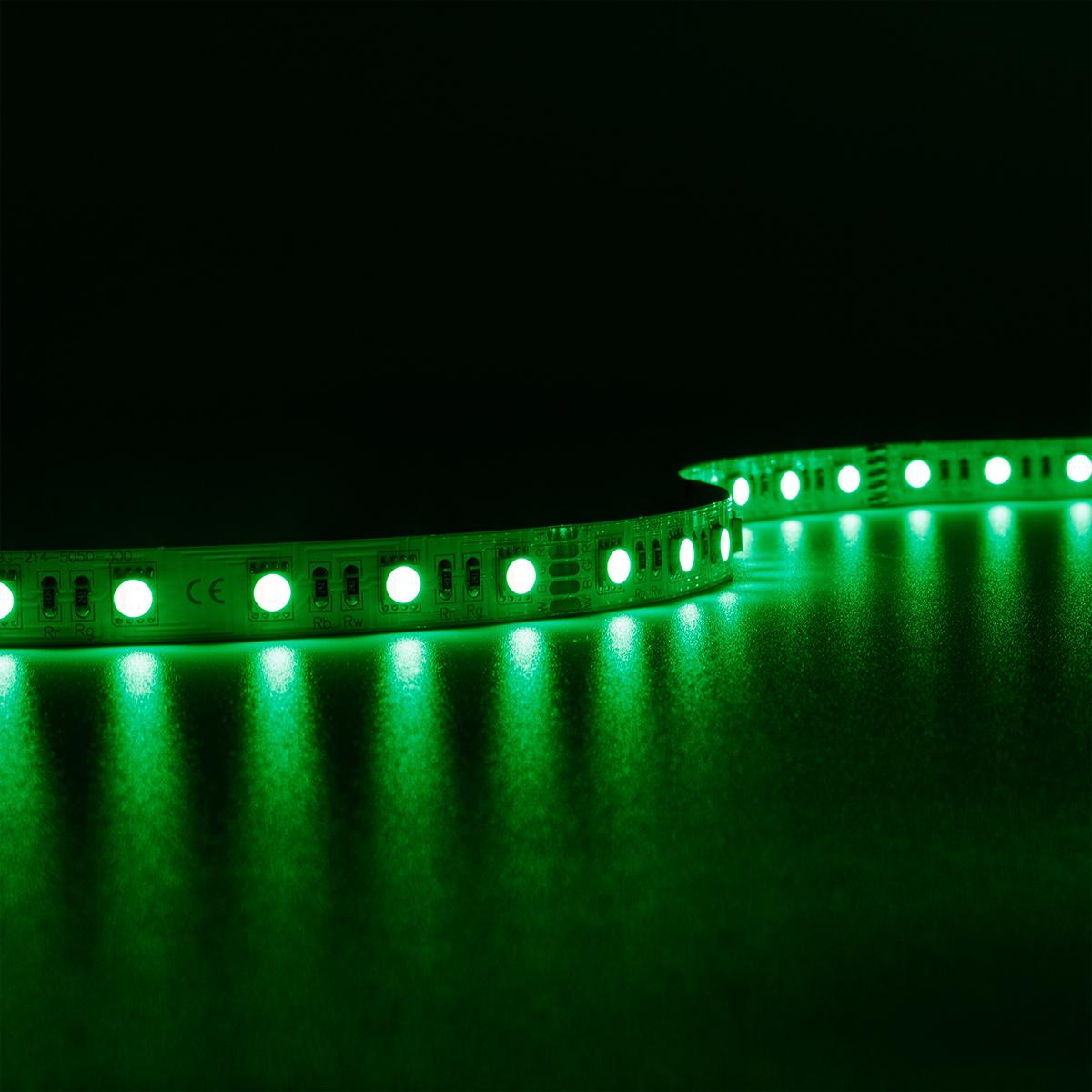 Strip 24V LED Streifen 5M 15W/m 60LED/m 12mm Farbwechsel - Lichtfarbe: RGB+6000K - Schutzart: IP20