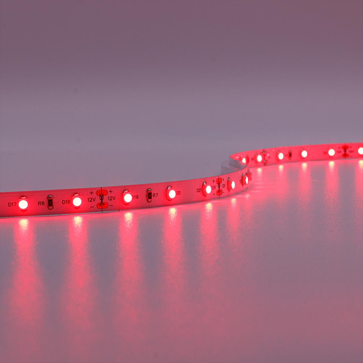 Strip 12V LED Streifen 5M 4,8W/m 60LED/m 8mm - Lichtfarbe: Rot - Schutzart: IP20