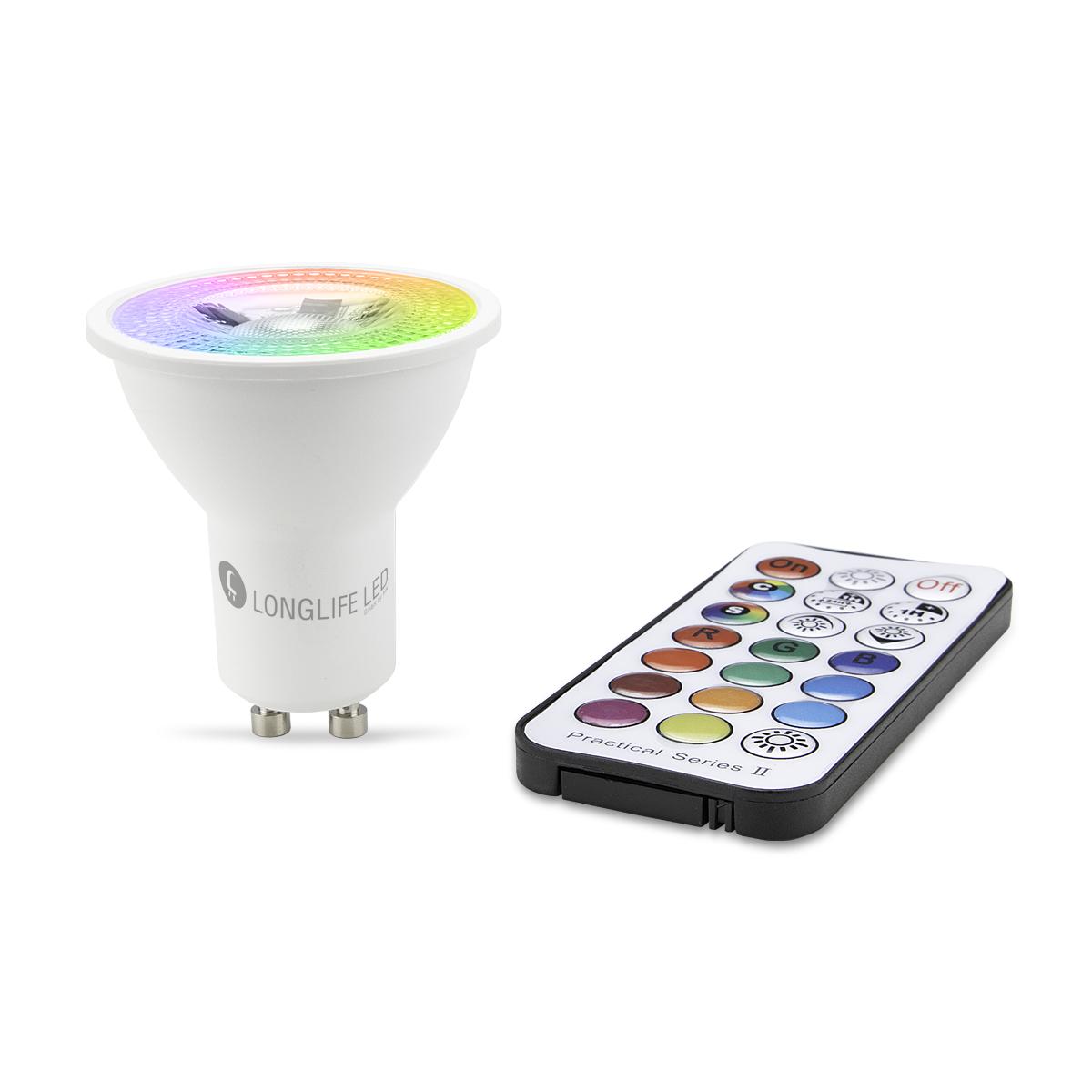 GU10 3W LED Spot RGB+WW Farbwechsel mit IR Fernbedienung Dimmbar + Memory Funktion