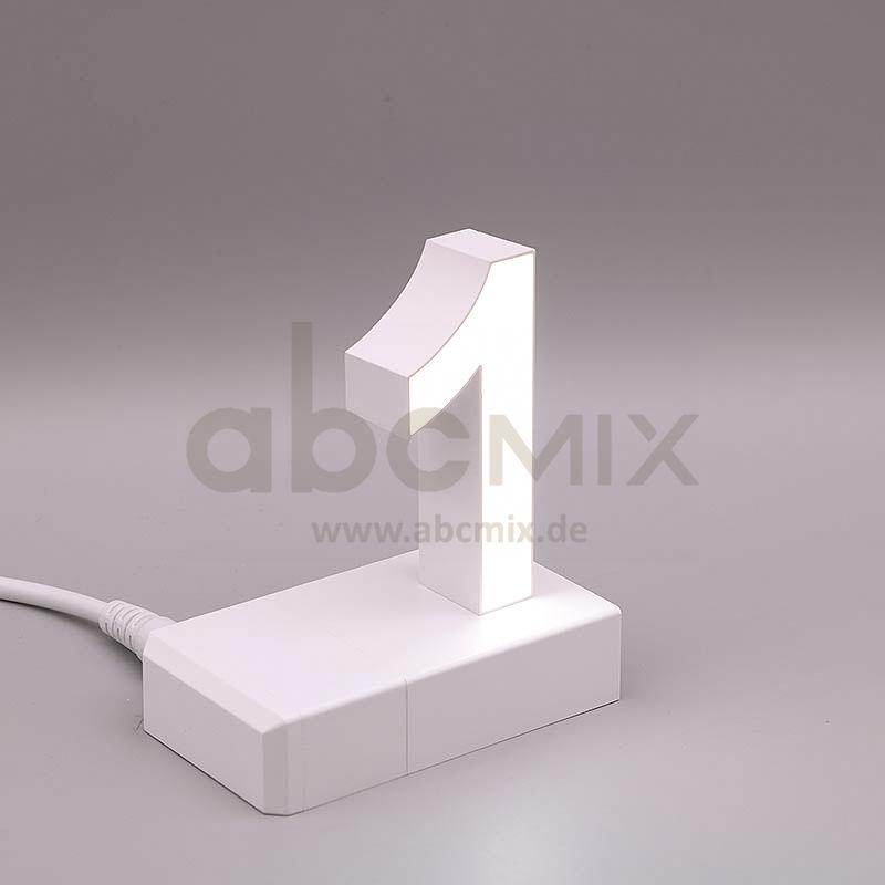 Leuchtbuchstabe EasyClick 1 für 75mm Arial 4000K weiß