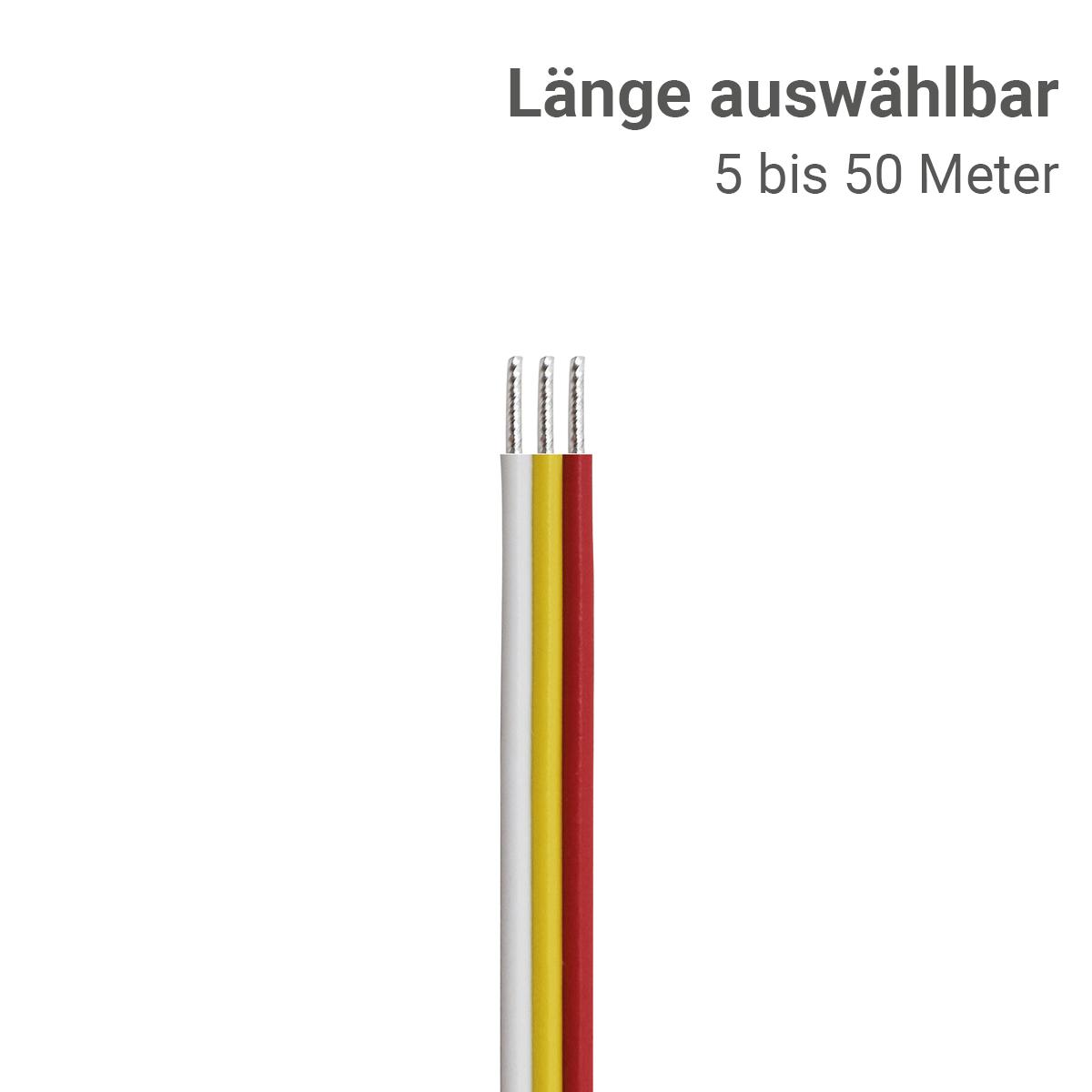 LED Kabel CCT 3-polig - Querschnitt: 3x0,34mm² / AWG22 - Länge: 7,5m