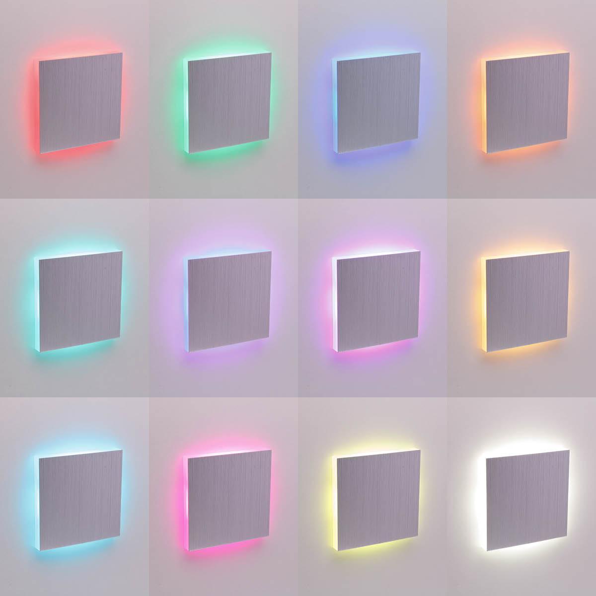 LED Treppenleuchte eckig Alu-gebürstet - Lichtfarbe: Smart Tuya RGB CCT 3W - Lichtaustritt: Linea