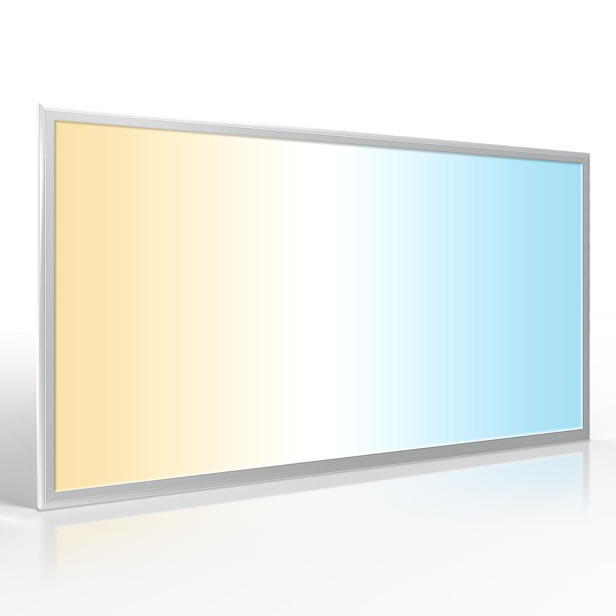 LED Panel 120x60cm 60W Rahmen silber - Lichtfarbe: CCT 3000K-6000K