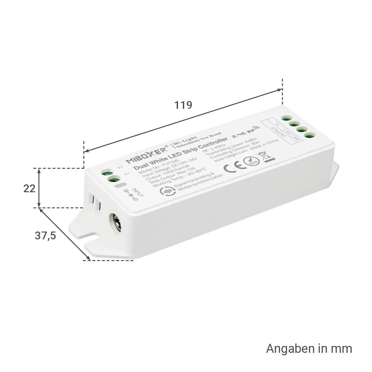 MiBoxer CCT LED Controller 2 Kanal 12/24V Multifunktion LED Strip Panel Steuerung FUT035M