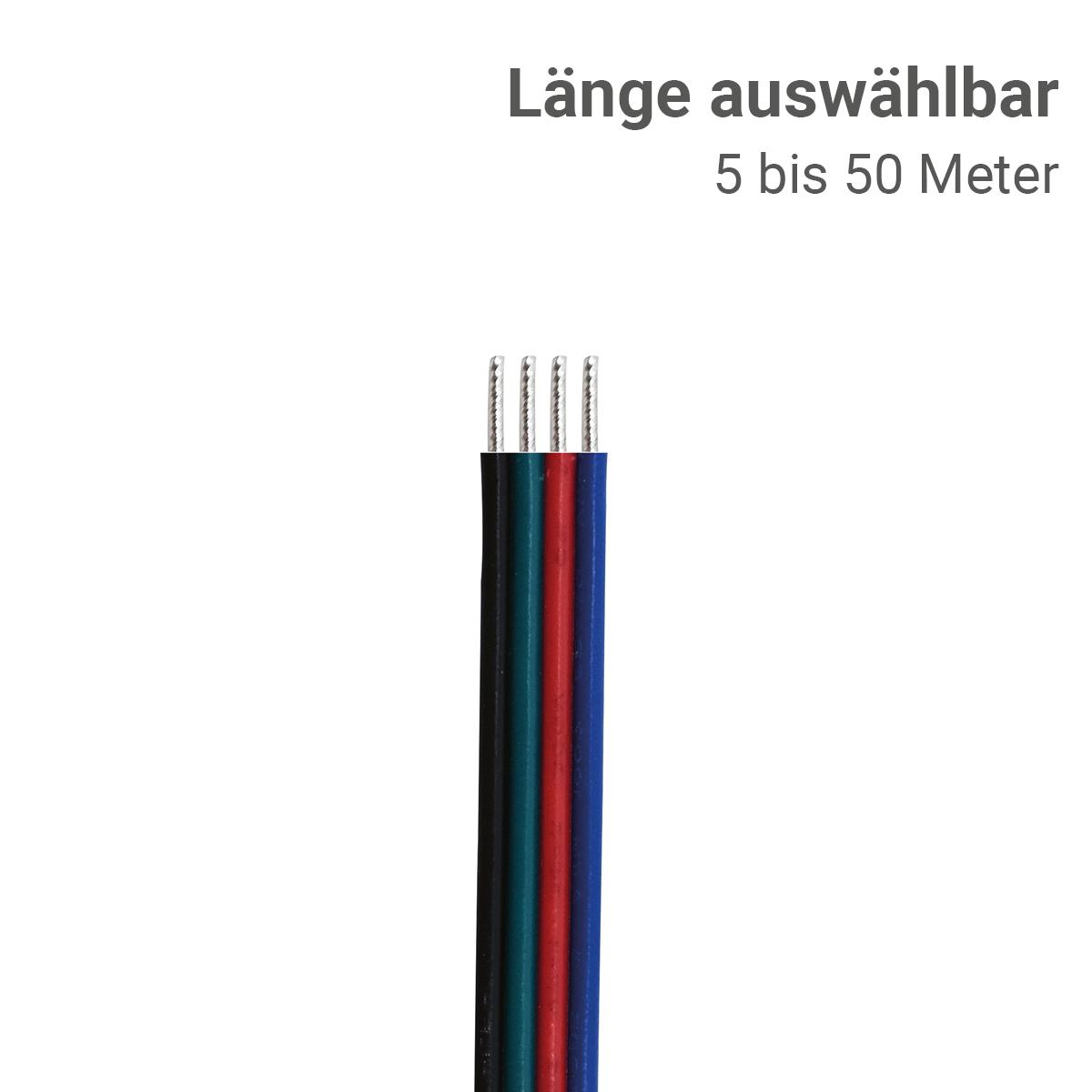 LED Kabel RGB 4-polig - Querschnitt: 4x0,5mm² / AWG20 - Länge: 7,5m