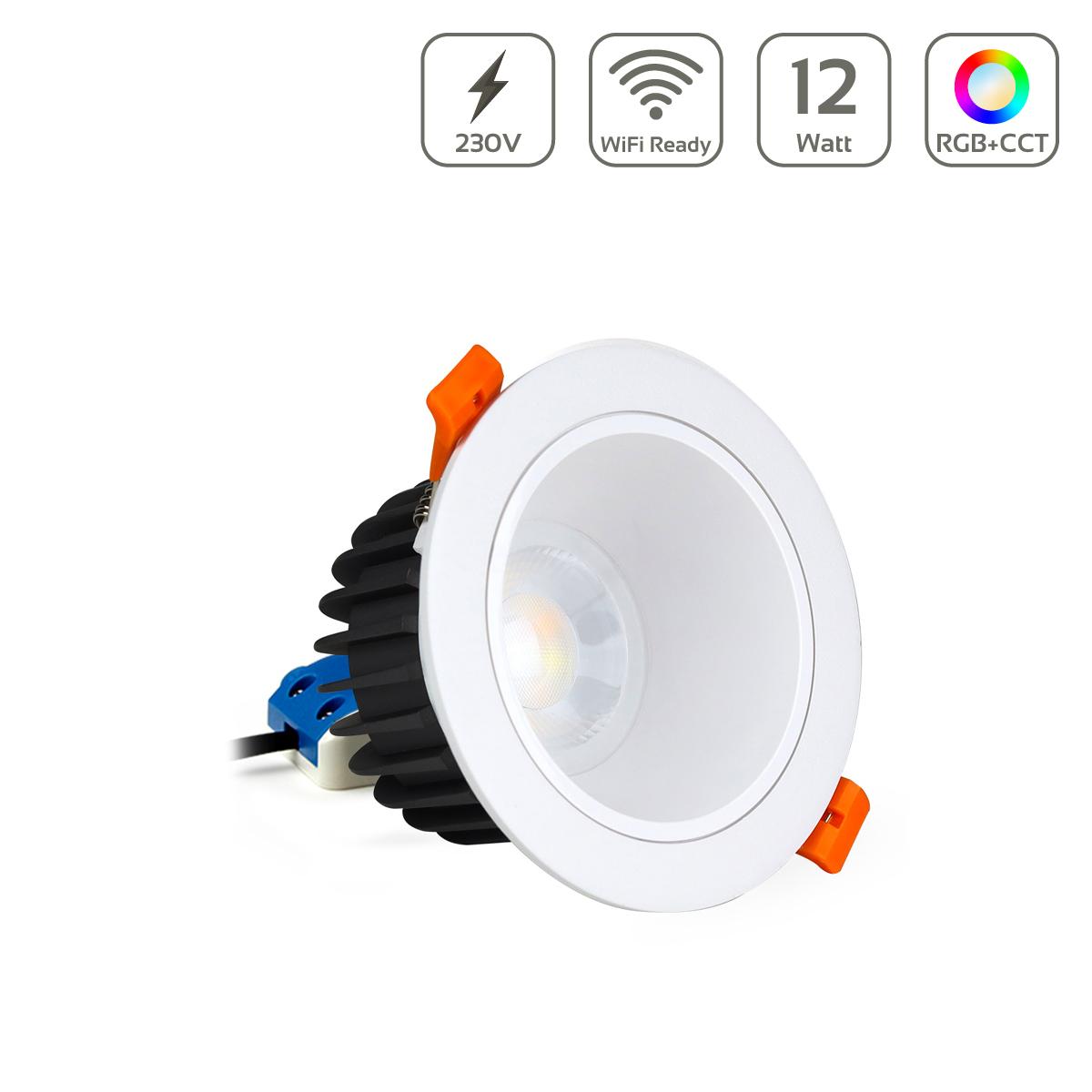 MiBoxer RGB+CCT LED Einbaustrahler Reflector rund weiss 12W Ø114mm 2.4GHz WiFi ready FUT071