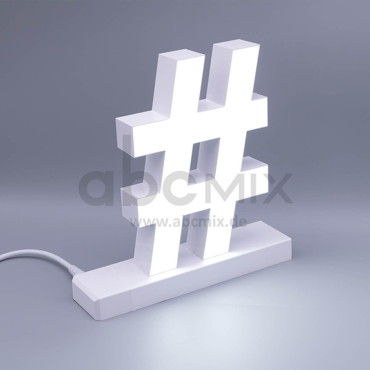 LED Buchstabe Click # Hashtag für 175mm Arial 6500K weiß