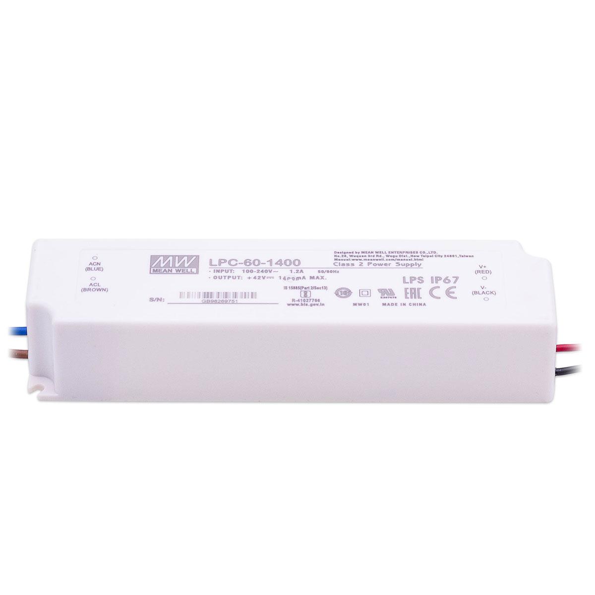 Mean Well LPC-60-1400 LED Treiber 58.8W 3-42V 1.400mA CC