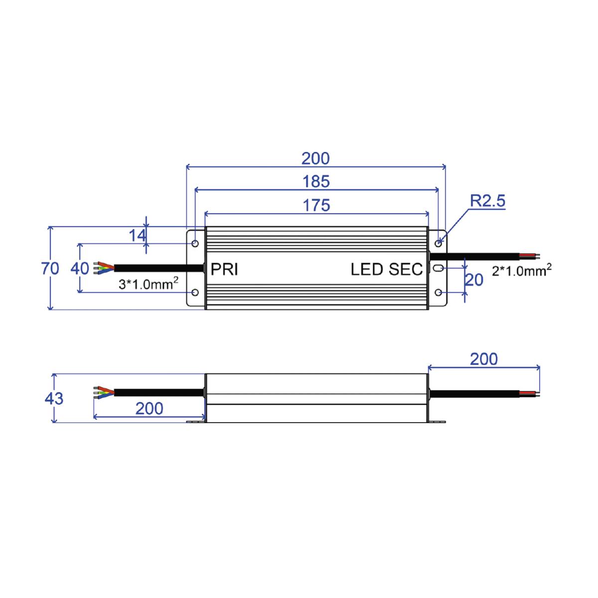 LED Netzteil 80W 12V 6.65A IP66 dimmbar TRIAC LongLife LED KV-12080-TD Schaltnetzteil CV