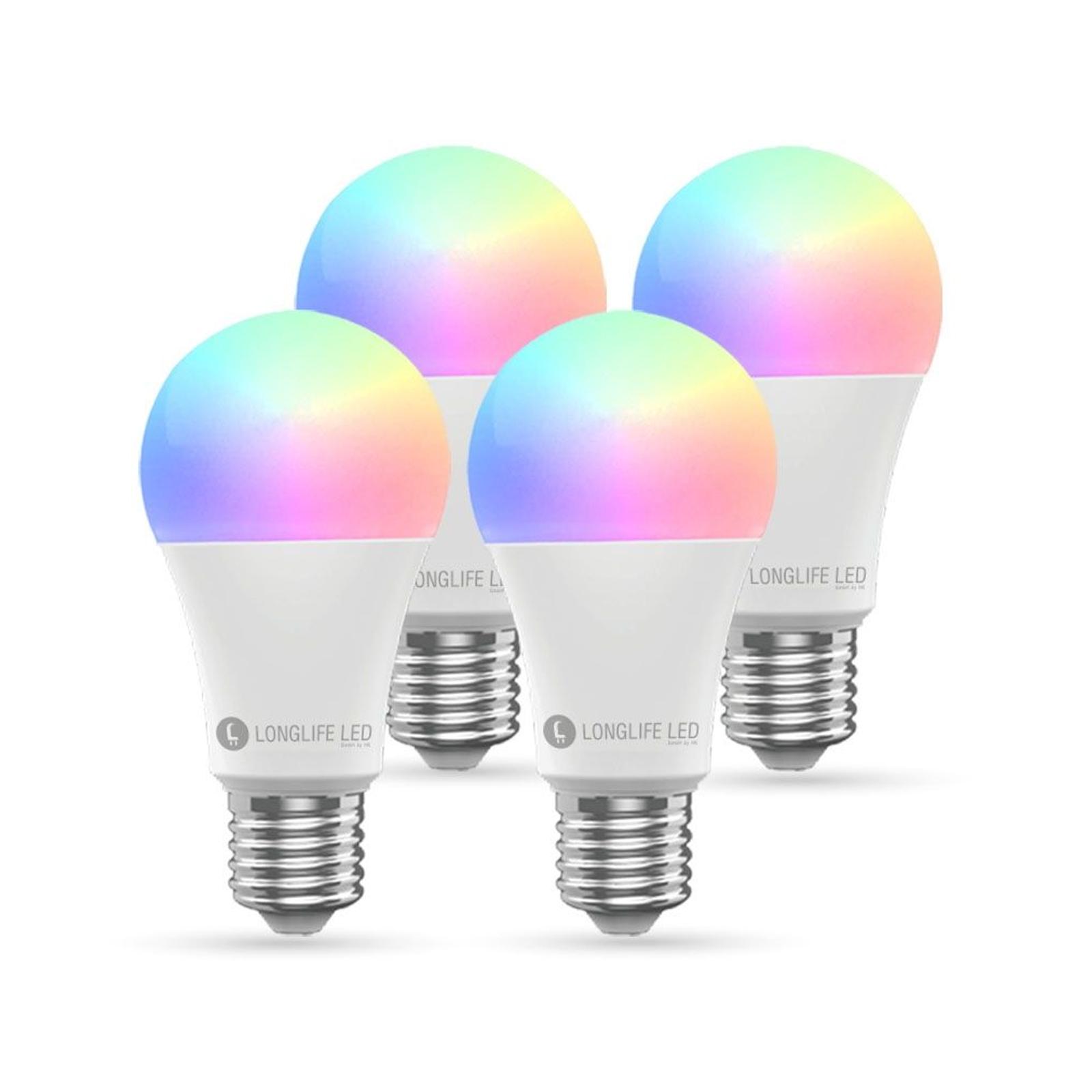 4er Set E27 10W RGB+CCT Wi-Fi Smart LED-Lampe 806 Lumen