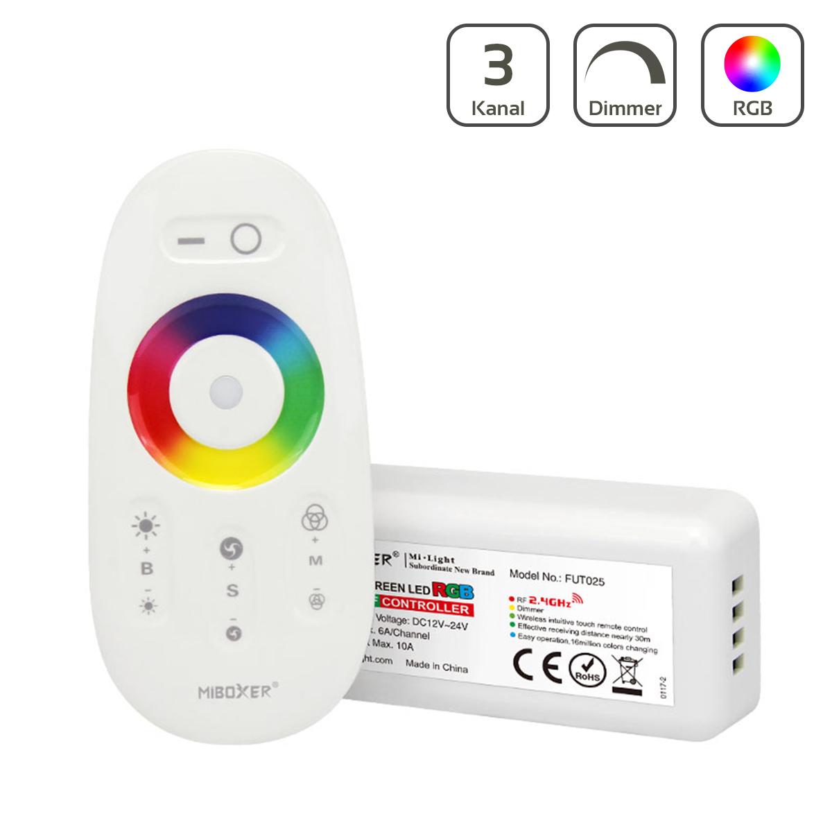 MiBoxer Set Controller und Fernbedienung RGB | Dimmen Schalten Farbsteuerung FUT025