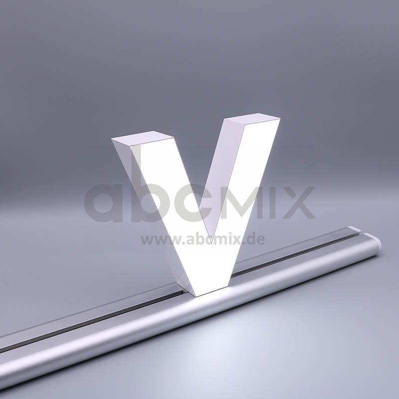 LED Buchstabe Slide v für 200mm Arial 6500K weiß
