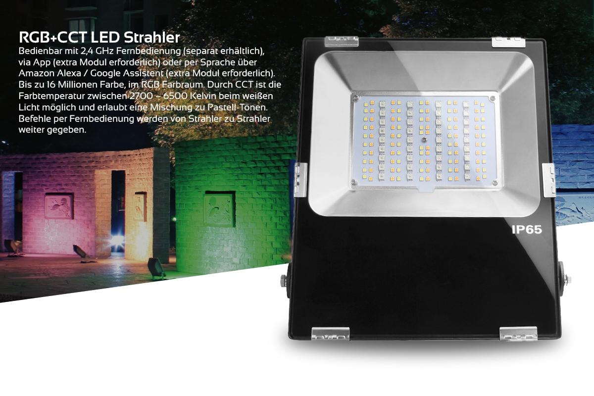MiBoxer RGB+CCT LED Außenstrahler WiFi Farbwechsel Fluter - Ausführung: 50W FUTT02