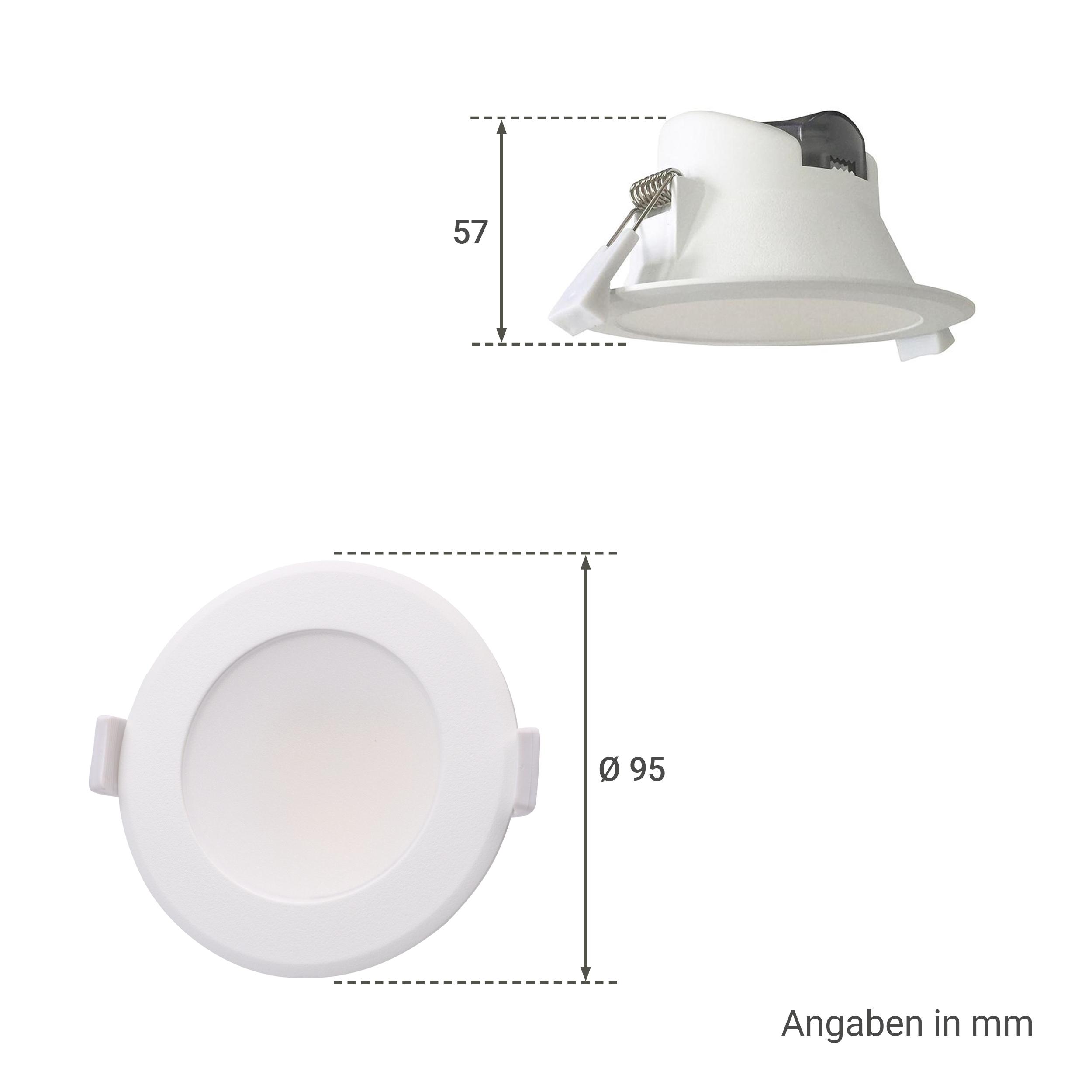 CCT LED Einbaustrahler rund weiß 90° dimmbar - Ausführung: 7W Ø95mm