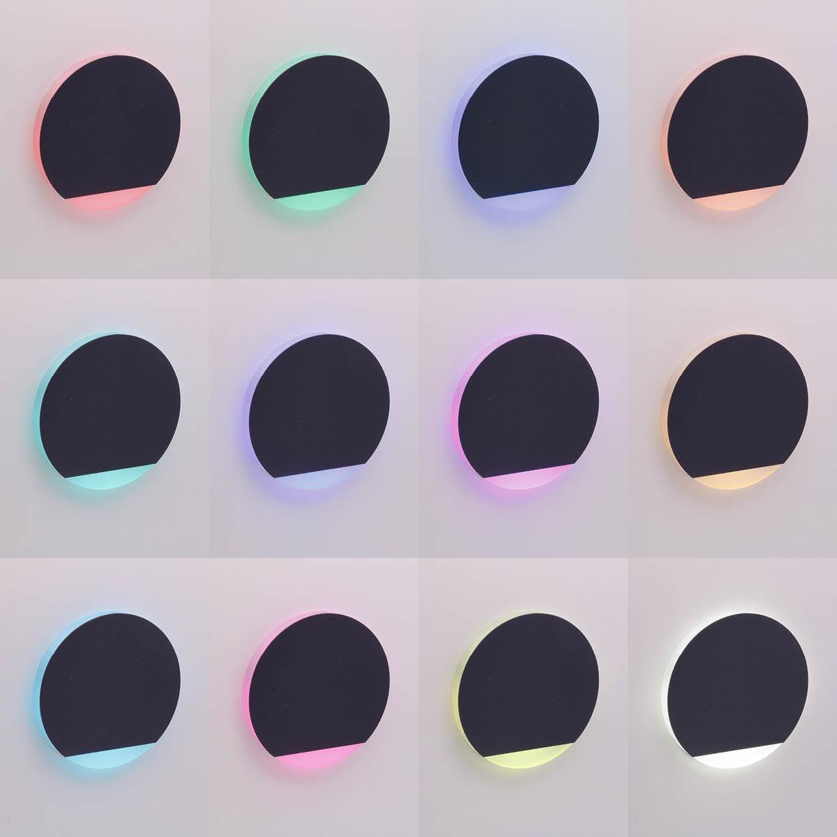 LED Treppenleuchte rund schwarz - Lichtfarbe: Smart Tuya RGB CCT 3W - Lichtaustritt: Orbis