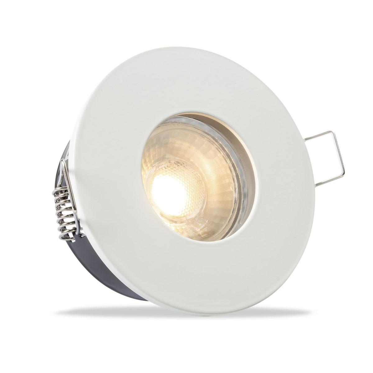 Einbauspot IP65 rund - Abdeckring:  weiß - LED Leuchtmittel:  GU10 5W neutralweiß
