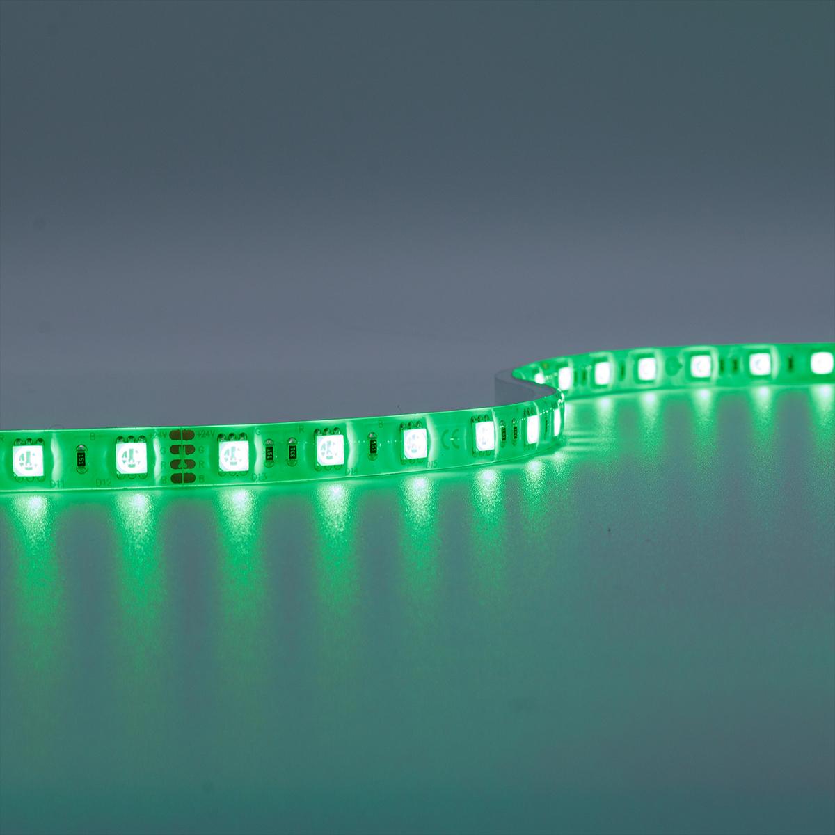 Strip 24V LED Streifen 5M 14,4W/m 60LED/m 10mm Farbwechsel - Lichtfarbe: RGB - Schutzart: IP65