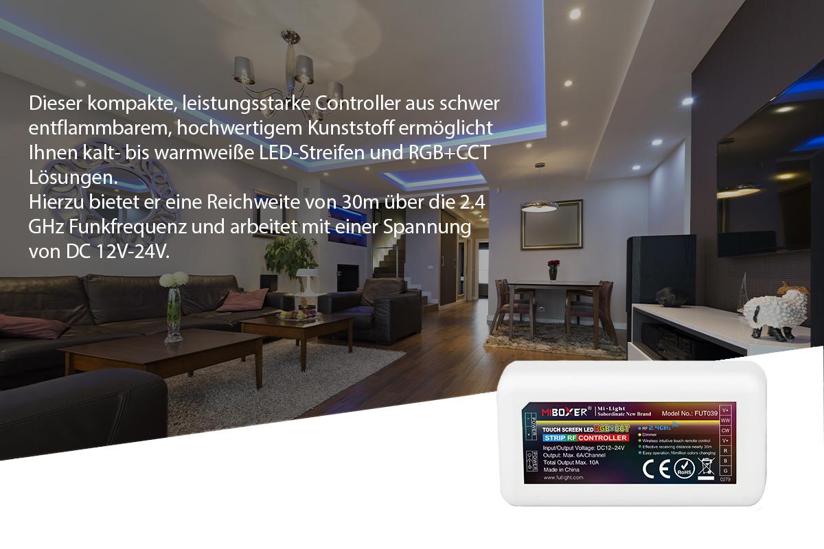 MiBoxer RGB+CCT LED Controller 5 Kanal 12/24V Multifunktion LED Strip Panel Steuerung FUT039