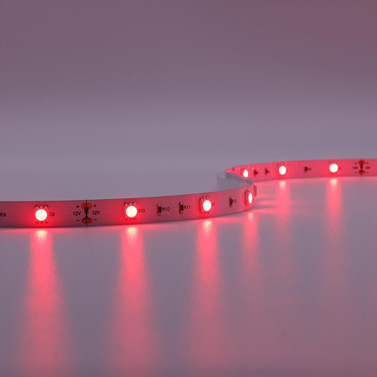 Strip 12V LED Streifen 5M 7,2W/m 30LED/m 10mm - Lichtfarbe: Rot - Schutzart: IP20