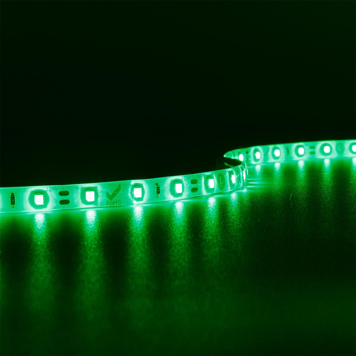 Strip 12V LED Streifen 5M 4,8W/m 60LED/m 8mm - Lichtfarbe: Grün - Schutzart: IP65