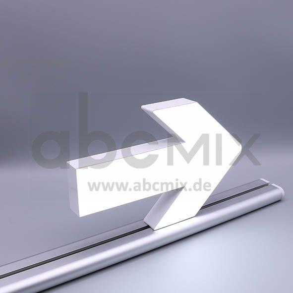 LED Buchstabe Slide Pfeil nach rechts für 150mm Arial 6500K weiß