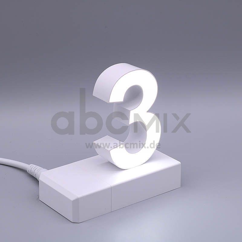 LED Buchstabe Click 3 für 75mm Arial 6500K weiß