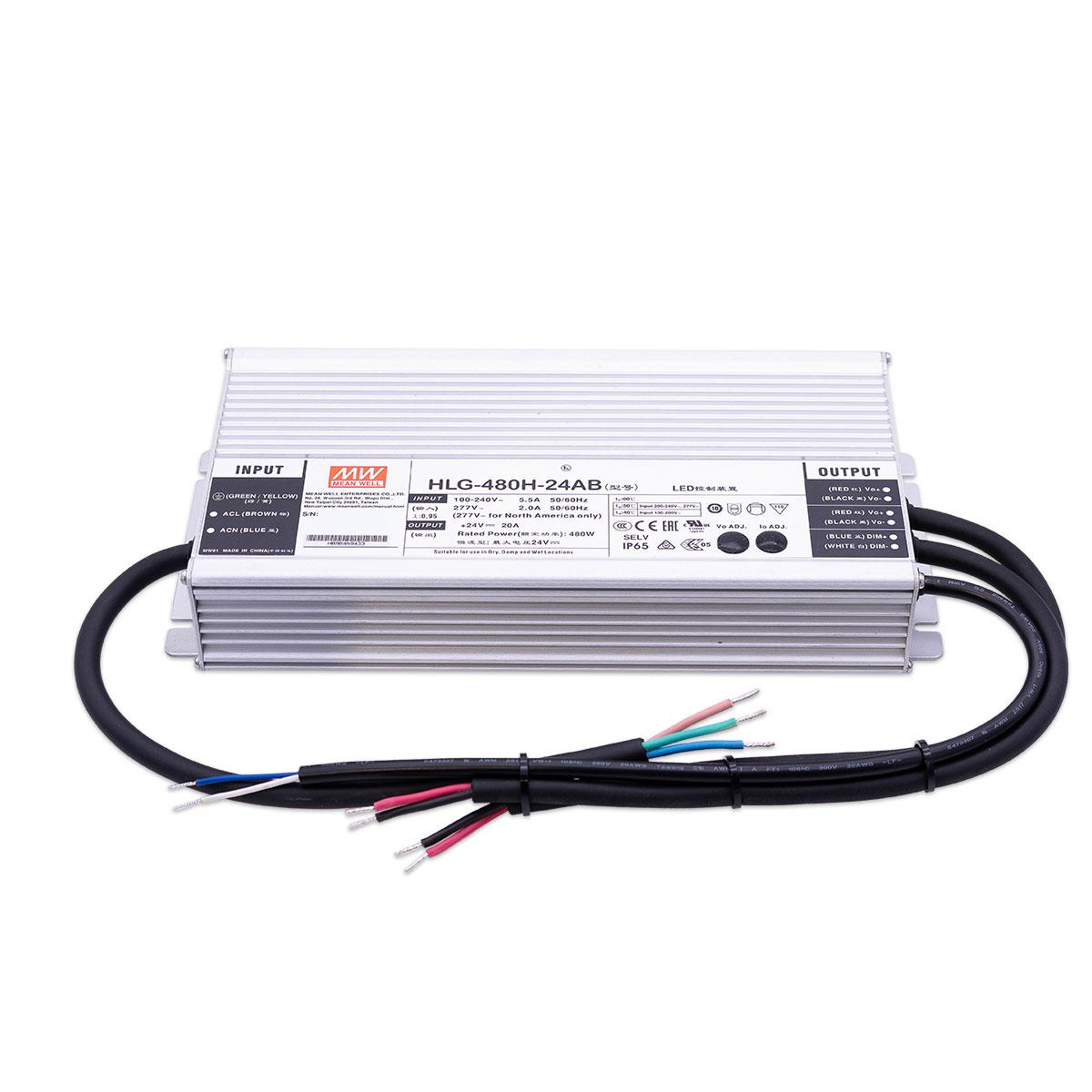 Mean Well HLG-480H-24AB LED Netzteil dimmbar 1-10V / PWM 480W 24V 20A IP65 Schaltnetzteil CV
