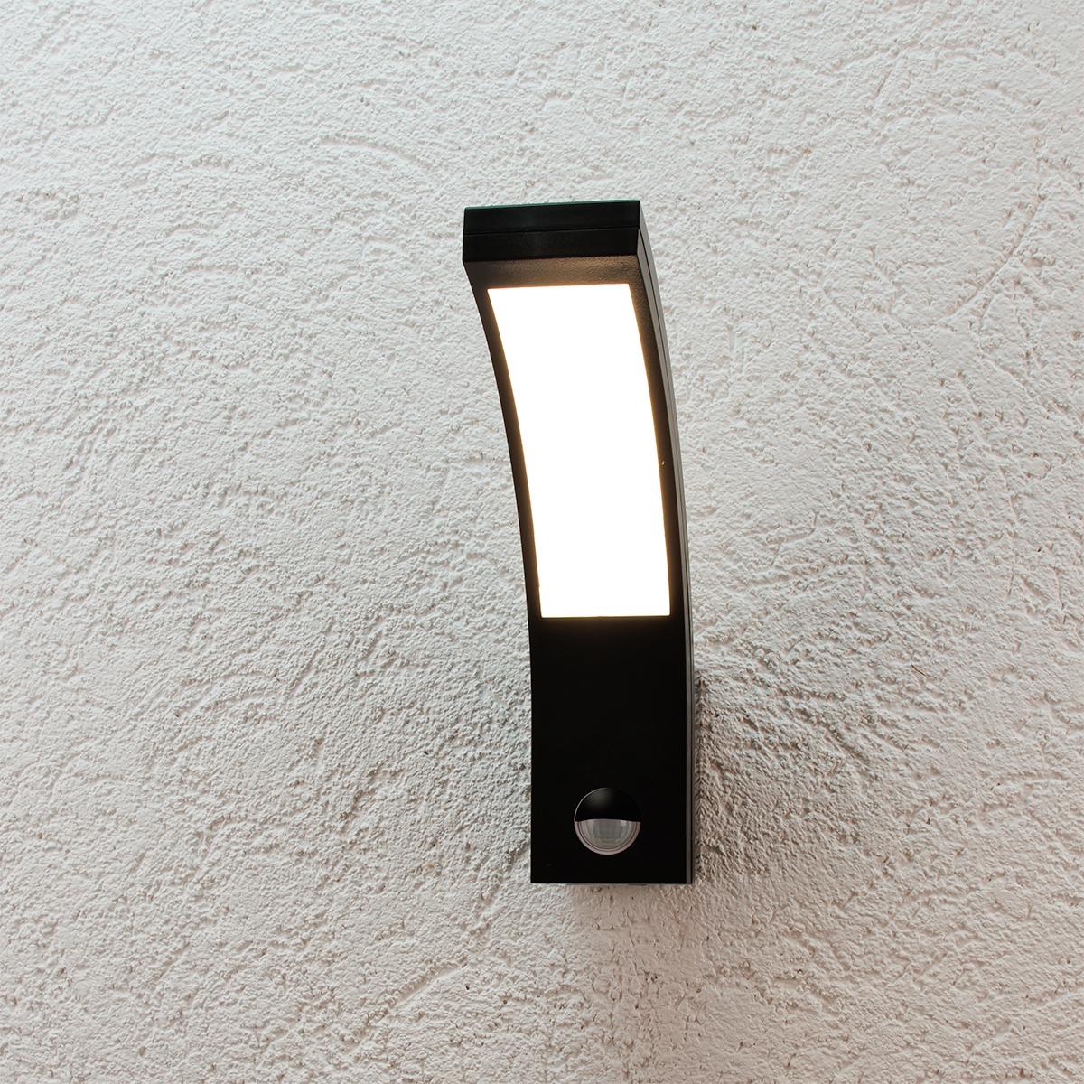 LED Wandleuchte Außenleuchte 15W neutralweiß IP54 - Ausführung: Schwarz mit Sensor