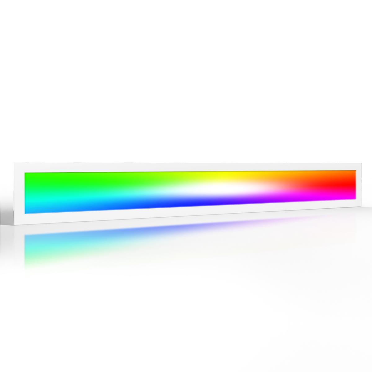 RGB+CCT LED Panel Pro 120x15cm 24W 24V Rahmen weiß