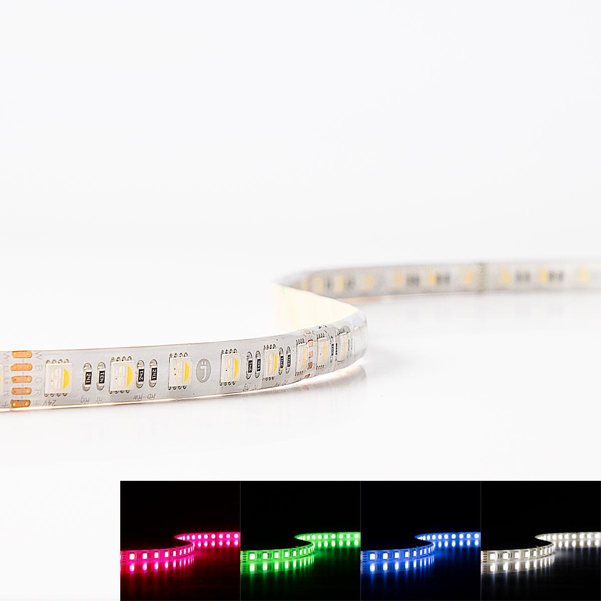 Strip RGBW 24V LED Streifen 7,5M 17W/m 72LED/m 10mm IP65 Farbwechsel RGB+4000K 