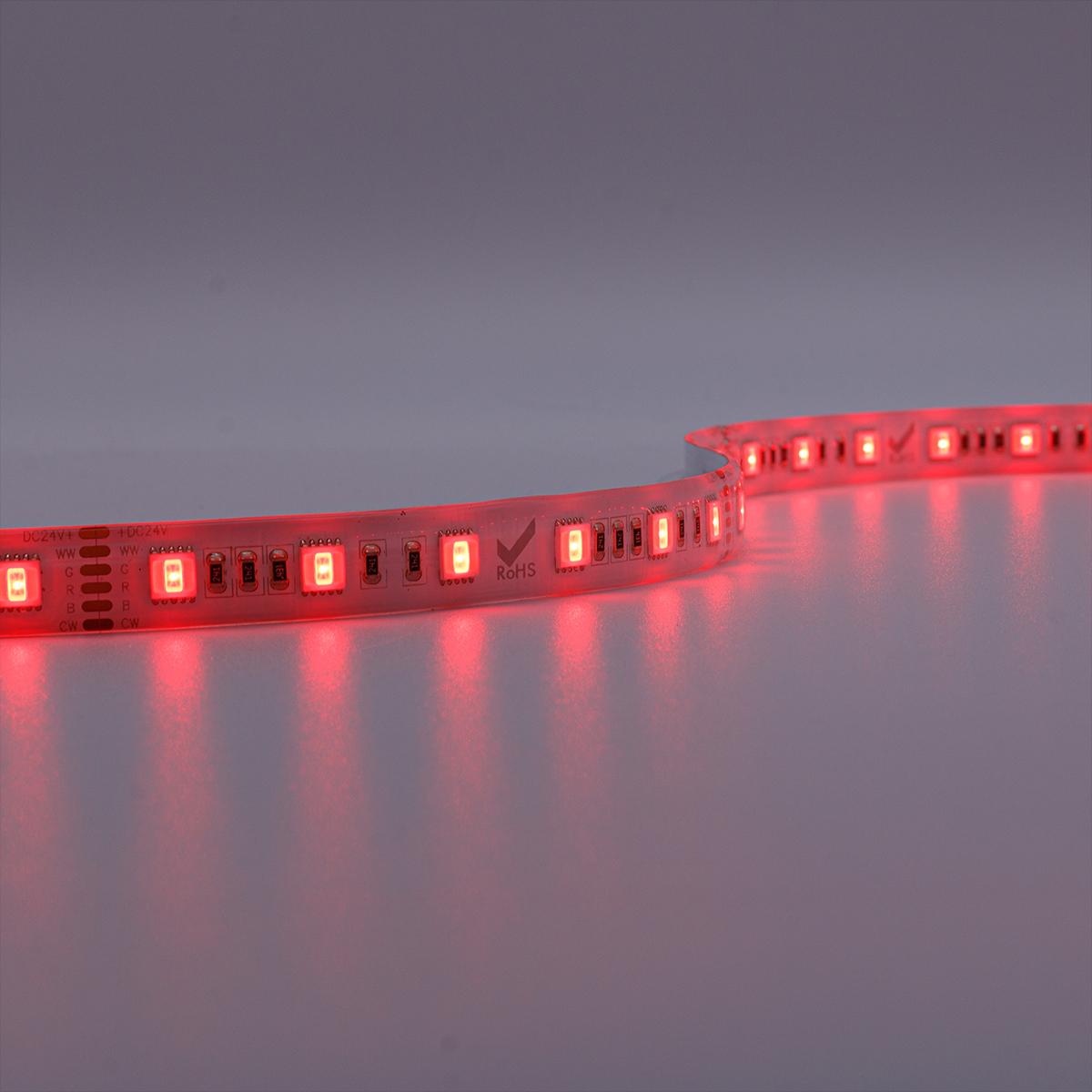 Strip 24V LED Streifen 5M 18W/m 60LED/m 12mm - Lichtfarbe: RGB+CCT - Schutzart: IP65